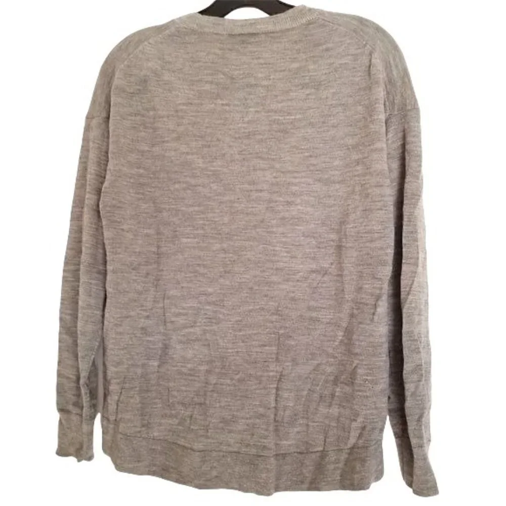 J. Crew Heather Gray Lightweight Merino Wool Cotton Knit Long Sleeve Sweater XS